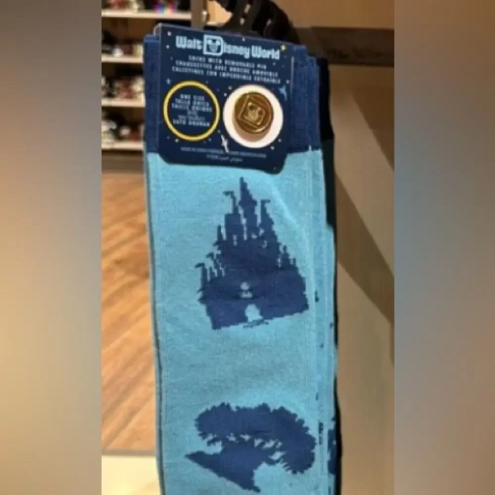 Disney New Park Icon Socks Include Removable Pin - Picture 3 of 3
